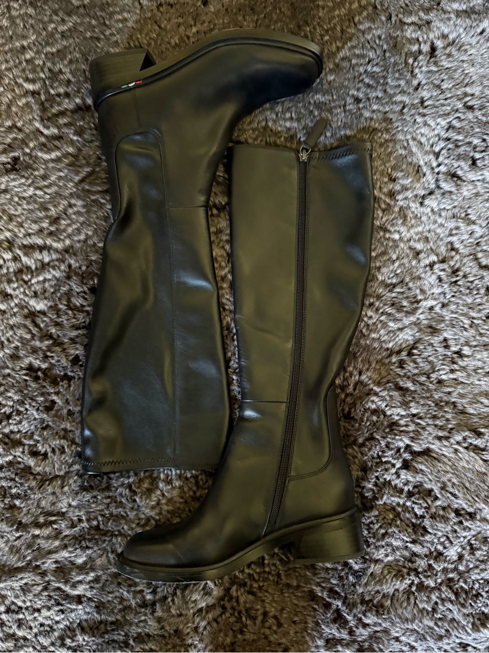 Franco Sarto Black Leather Tall Boots